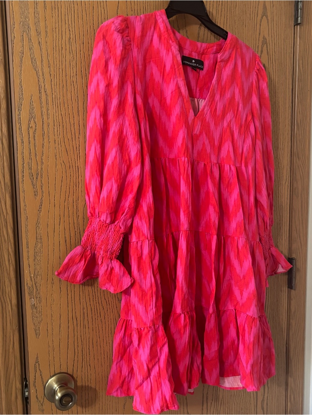 Pomander Place Hot Pink Ikat Dress Sz L NWOT - Picture 2 of 5